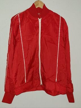 Calderon of California Red Full Zip Long Sleeve Light Jacket Size Medium